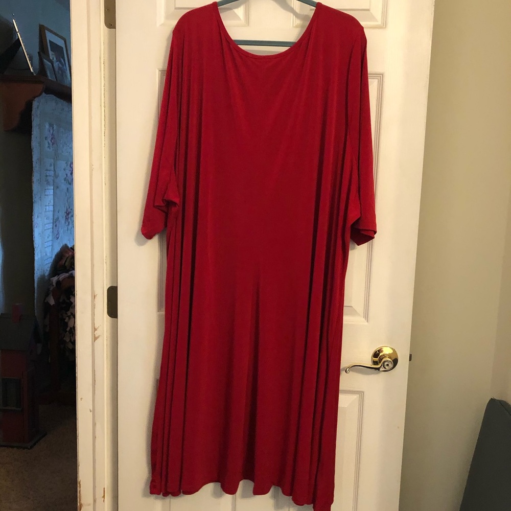 NWOT ROAMAN’S Deep Red Swing Dress, size 6x
